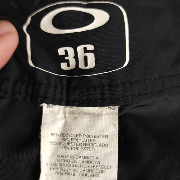 Oakley Men's Board Shorts Gray Cargo Pocket Swim Trunks Size 36 - Picture 6 of 7